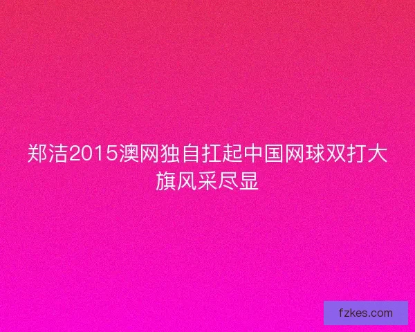 郑洁2015澳网独自扛起中国网球双打大旗风采尽显